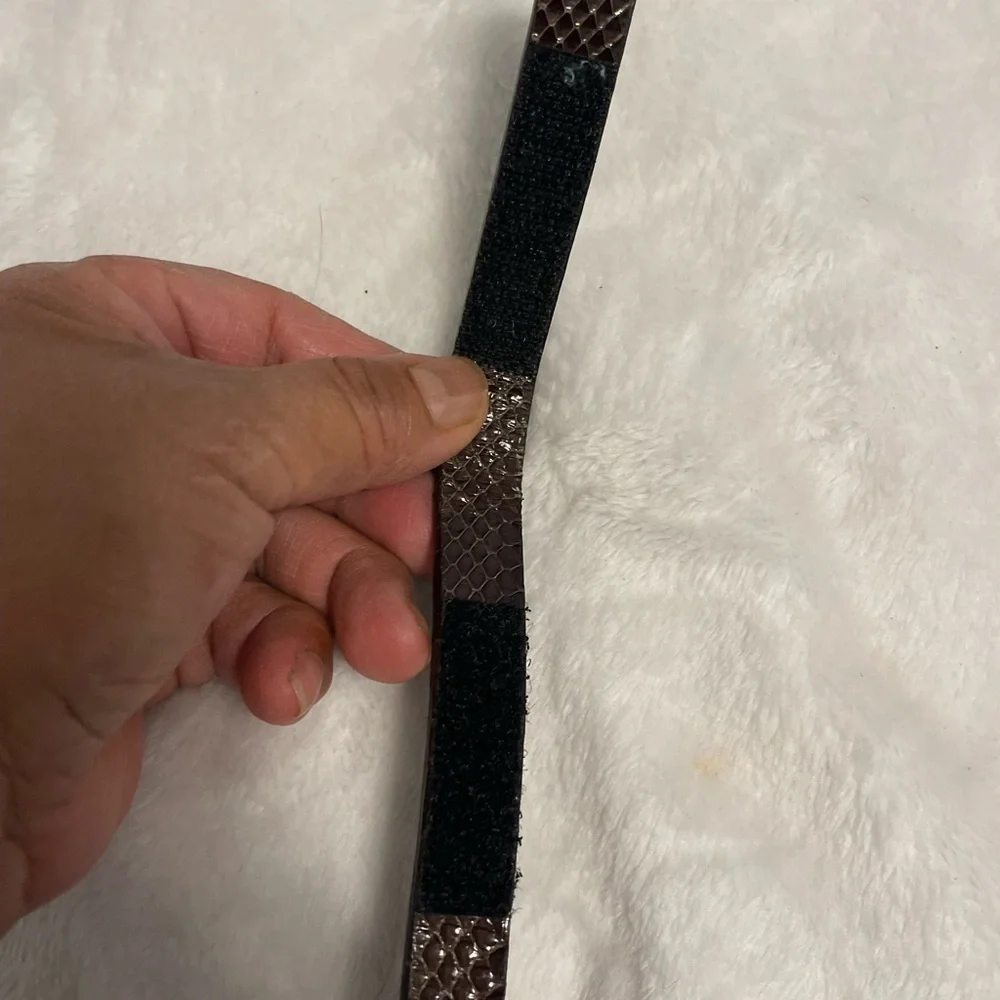 Nine West Genuine Snake Simulated Leather Lining Women belt Medium Brawn